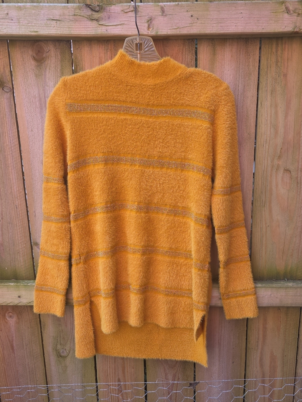 Cozy Women's Mustard Yellow Fuzzy Sweater